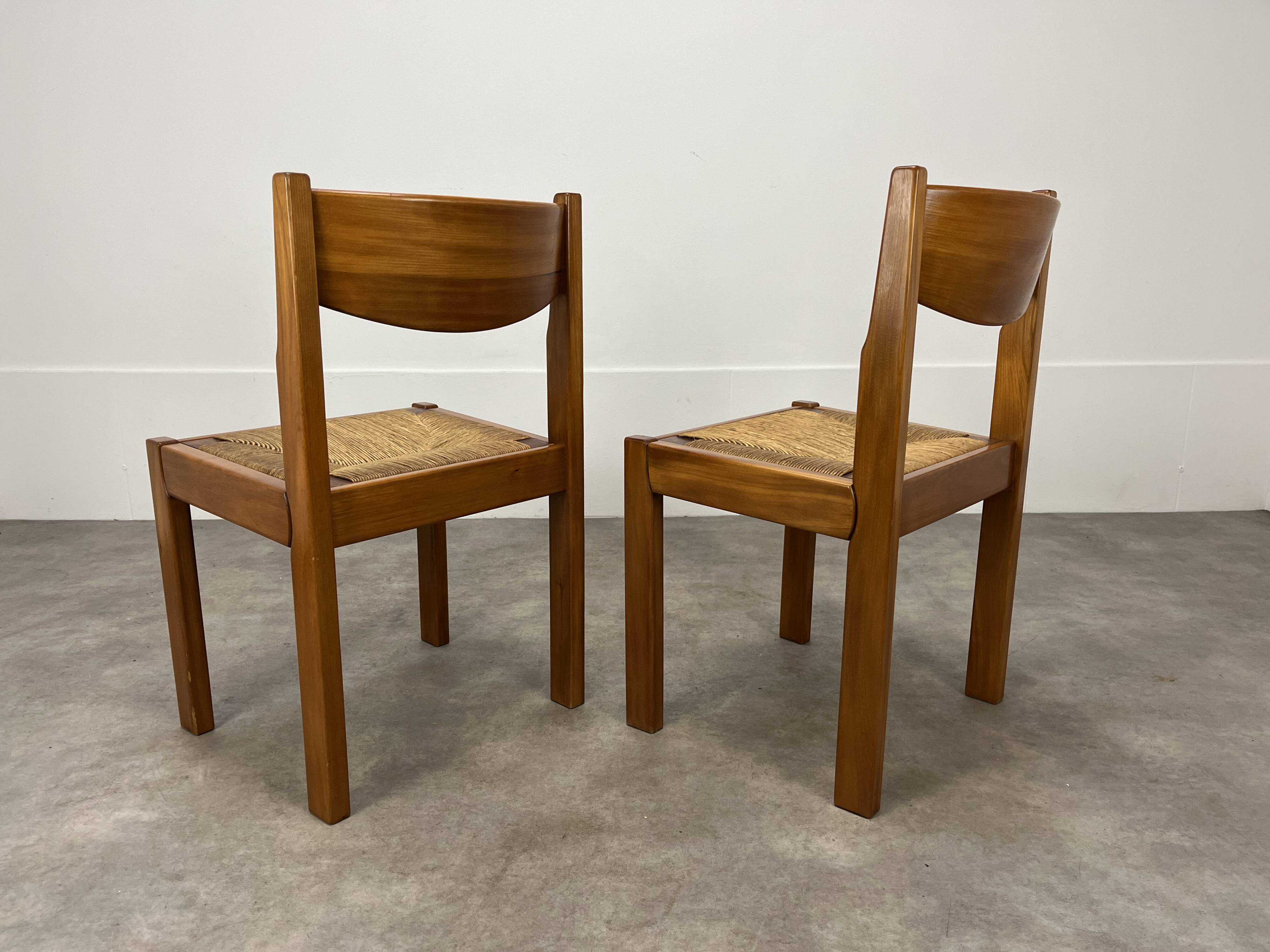 Paire de chaises maison Regain en orme et paille