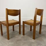 Pair of Regain house chairs in elm and straw