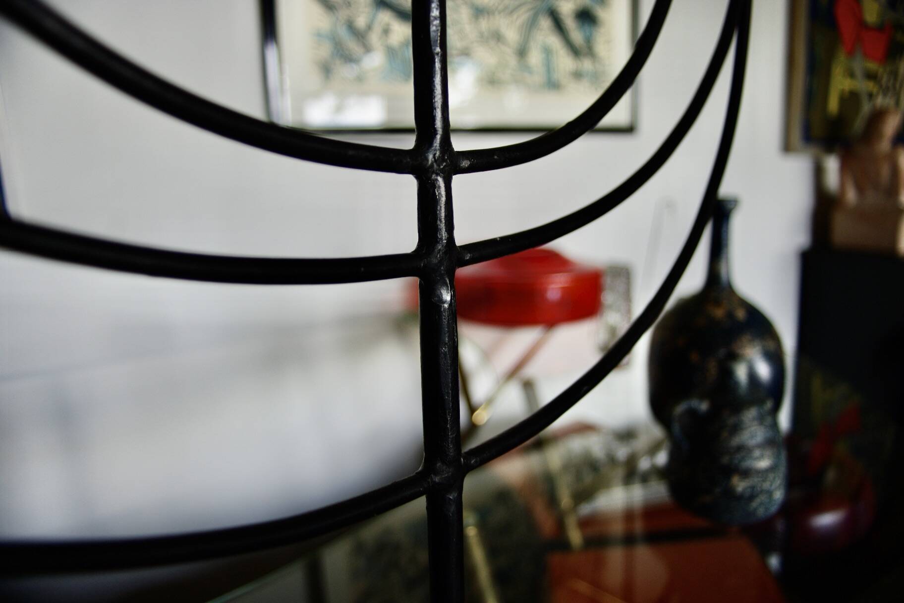 Wrought and beated iron menorah sweden 1950