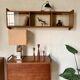 Bookcase vintage pyramidal wall shelf