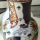 Chinese baluster vase in glazed ceramics. Wild, floral nature. Imari style. 32 cm