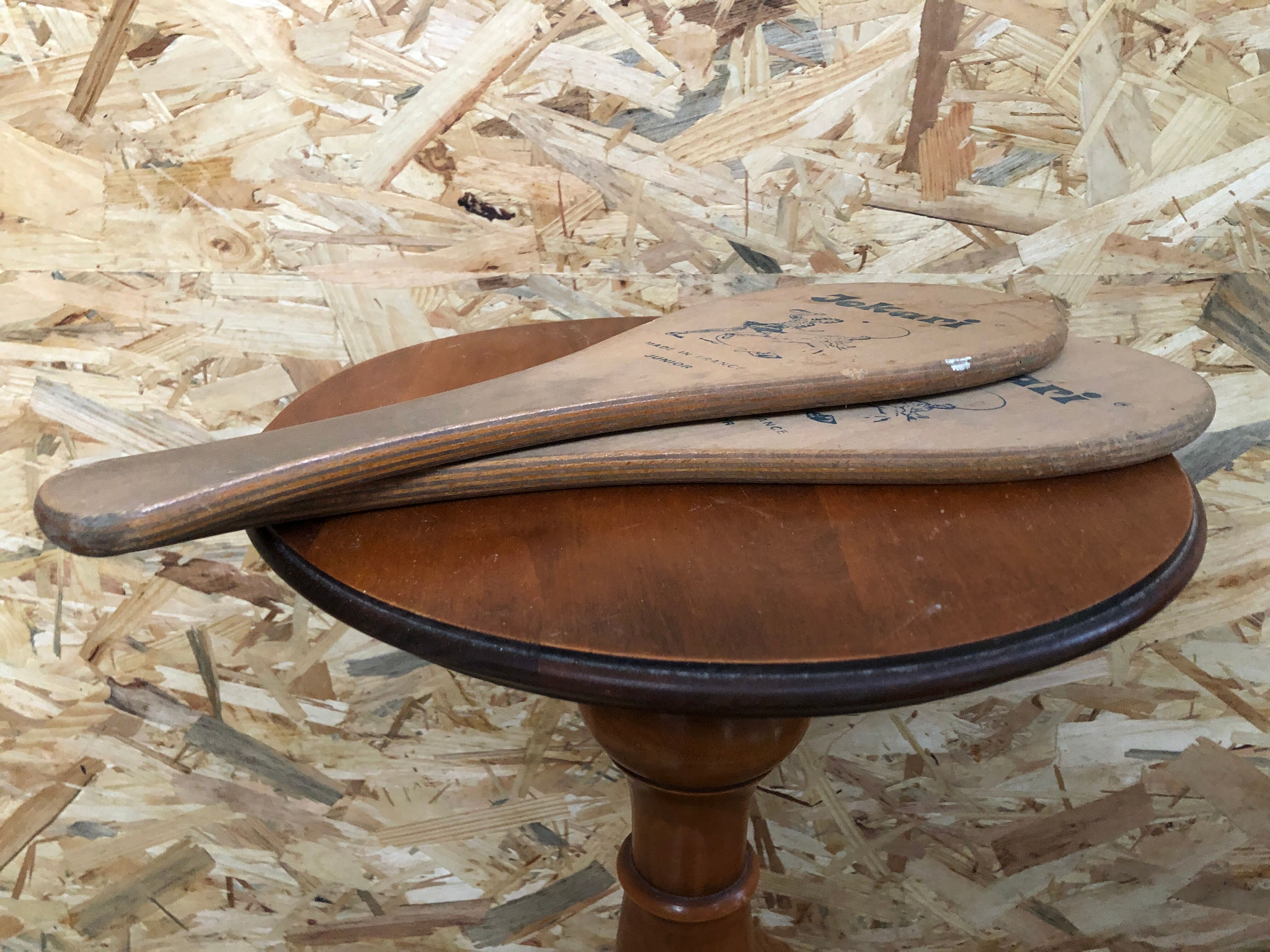 Pair old racket jokari junior wood made in france sport vintage