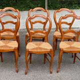 6 Louis Philippe straw chairs