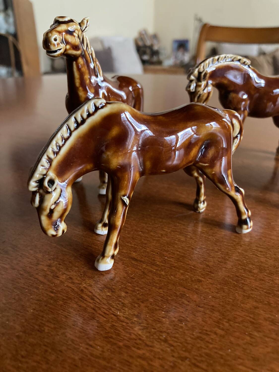 Glazed ceramic horses