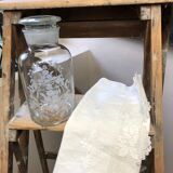 Engraved flask, floral pattern, bathroom decoration