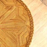 Rattan and wrought iron side table