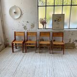 4 vintage Plywood chairs 80s