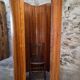 Large French folding screen in pine, room divider, 1950s, attributed to Baumann.