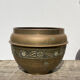 Pot cover in brass chiseled 1960 art nouveau