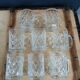 8 antique chiseled glass glasses / mugs