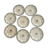 Lot de 8 assiettes plates terre de fer