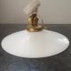 Old white opaline wall lamp with art deco porcelain foot 1930