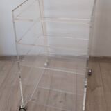 Lucite mobile shelf, 1970s.
