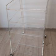 Lucite mobile shelf, 1970s.