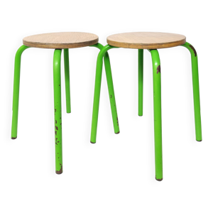 lot de 2 tabourets vintage