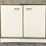 Cabinet and chest of drawers in ivory lacquer, inspired by Mahey and Vandel.