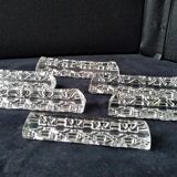 Set of 6 Lead Crystal Knife Holder Triangular Shape