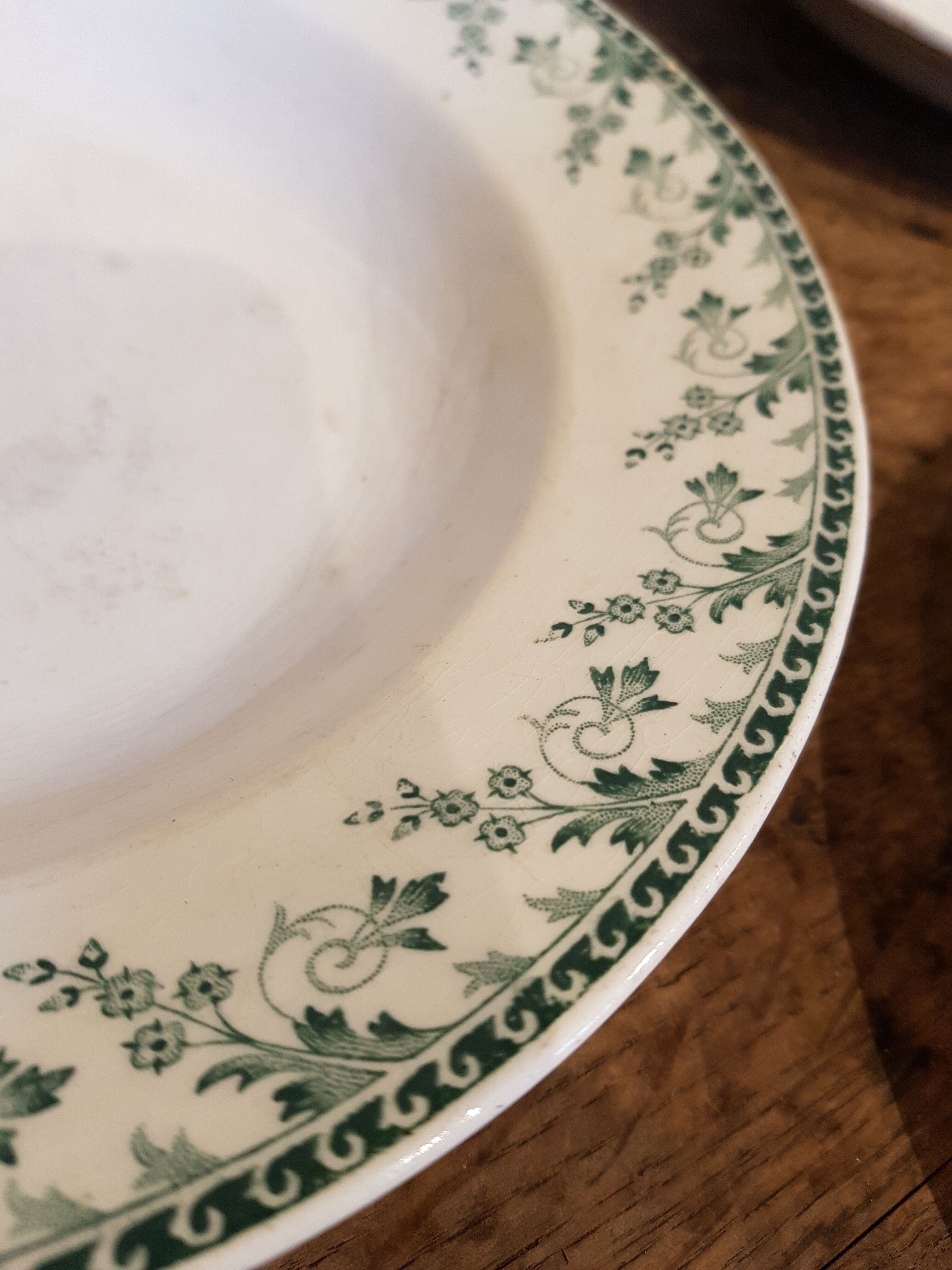 Series of 6 soup plates Earth iron