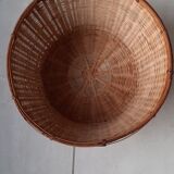 Wicker and rattan basket