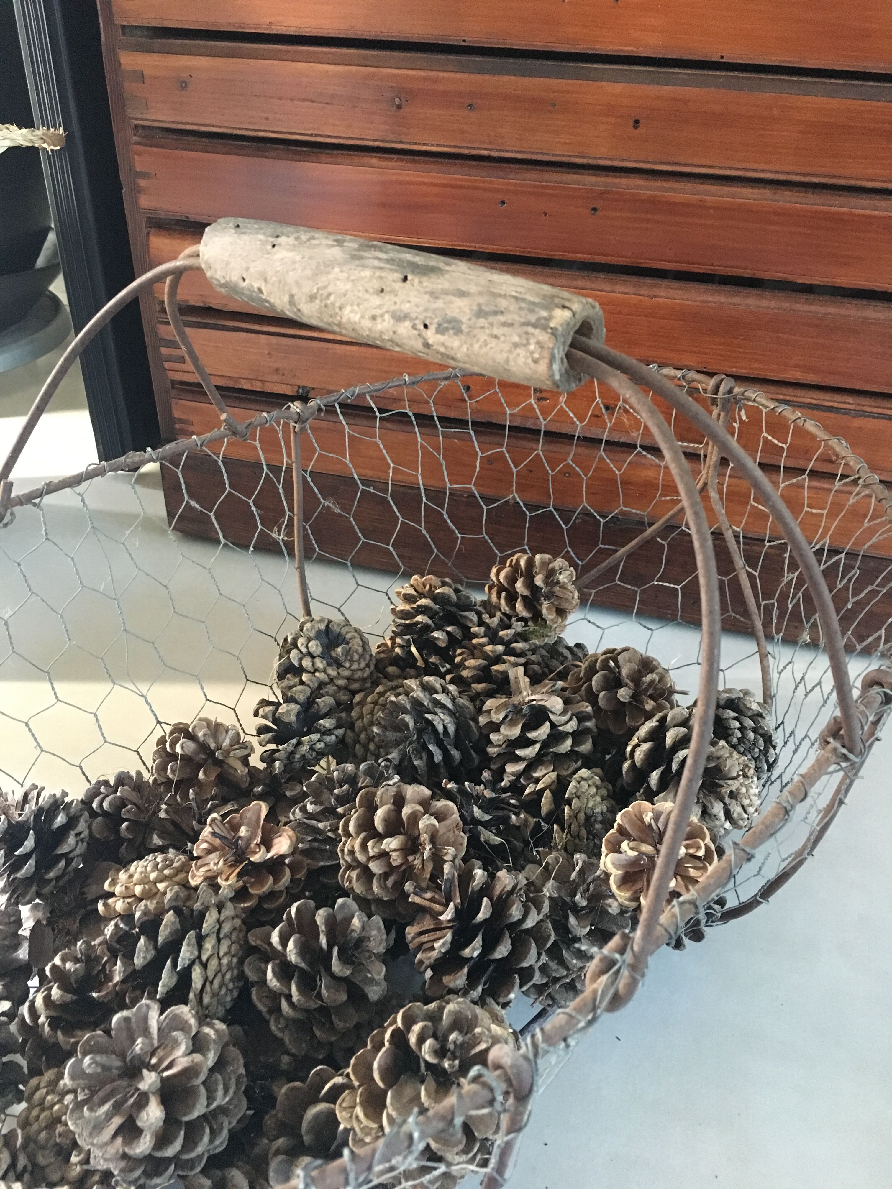 Old metal wire basket