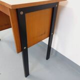 Vintage oak and black wood desk from the 60s