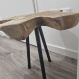 Side table in raw solid wood