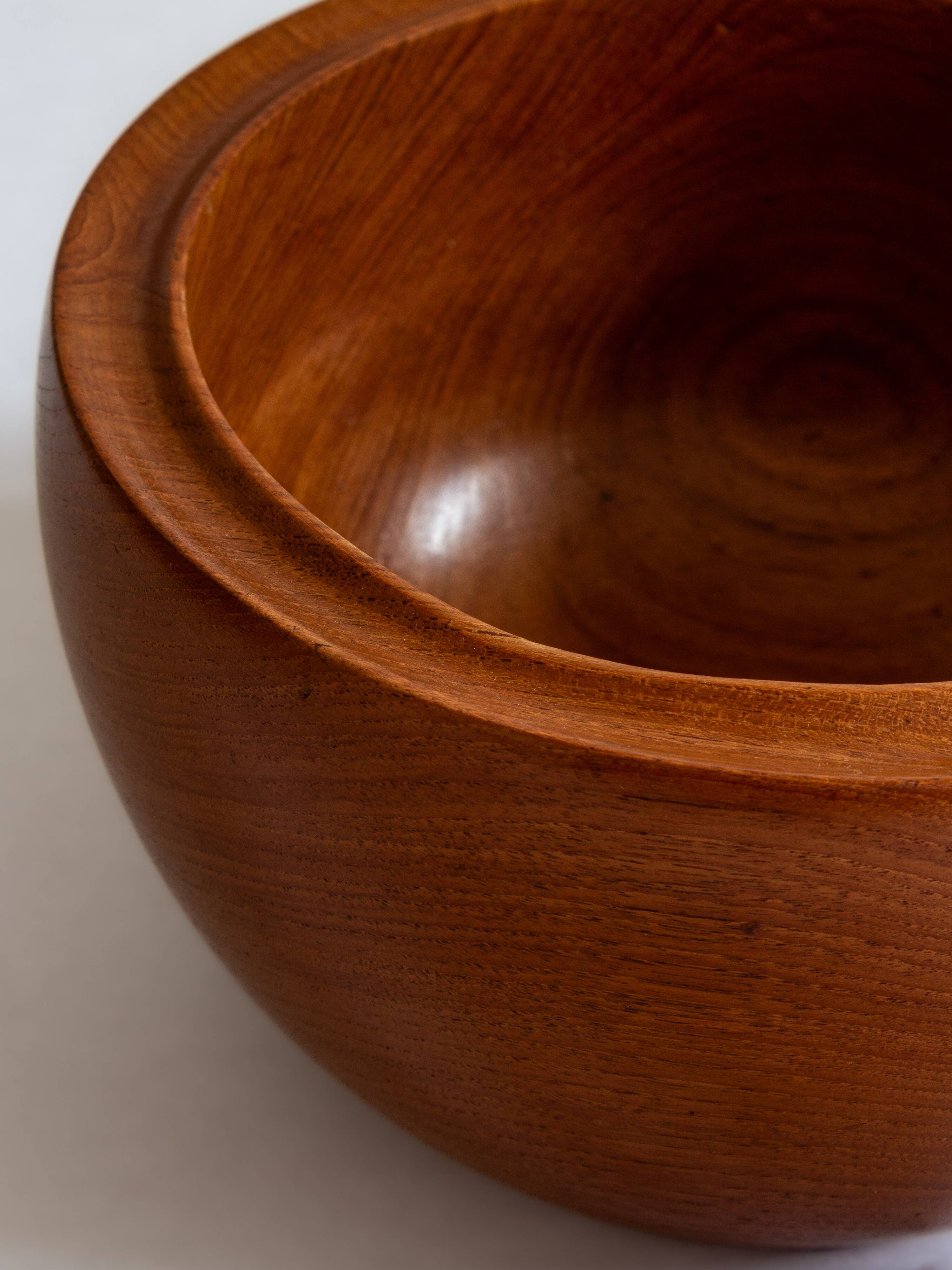 Saladier, coupe à fruits scandinave en teck, années 60-70