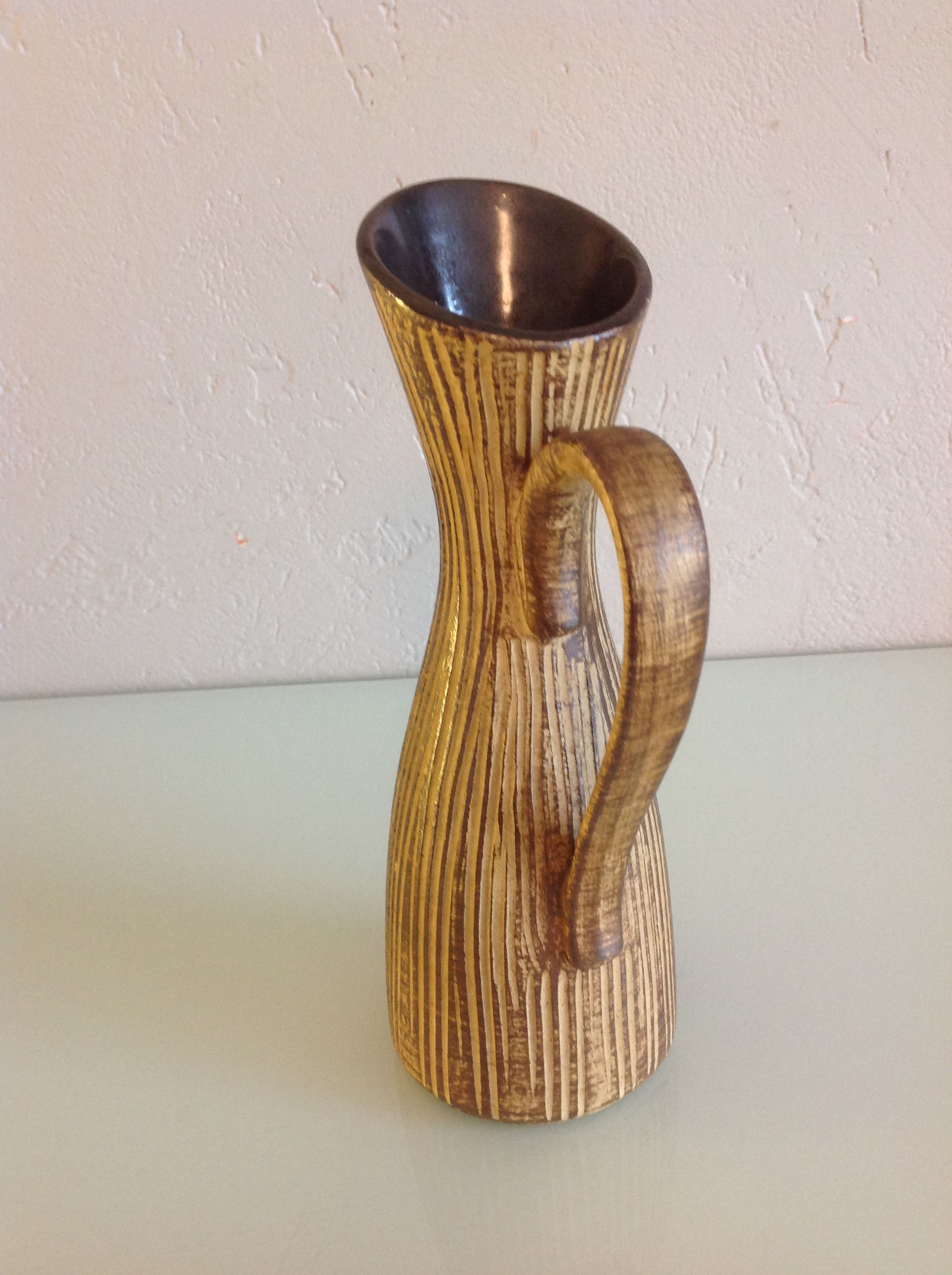 Soliflore vase in cermal Fat Lava beige by Dumler - Beiden / vintage 60-70