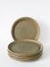 Lot de 6 assiettes plates en grès moucheté, Marron & Vert, Fabrication Arti