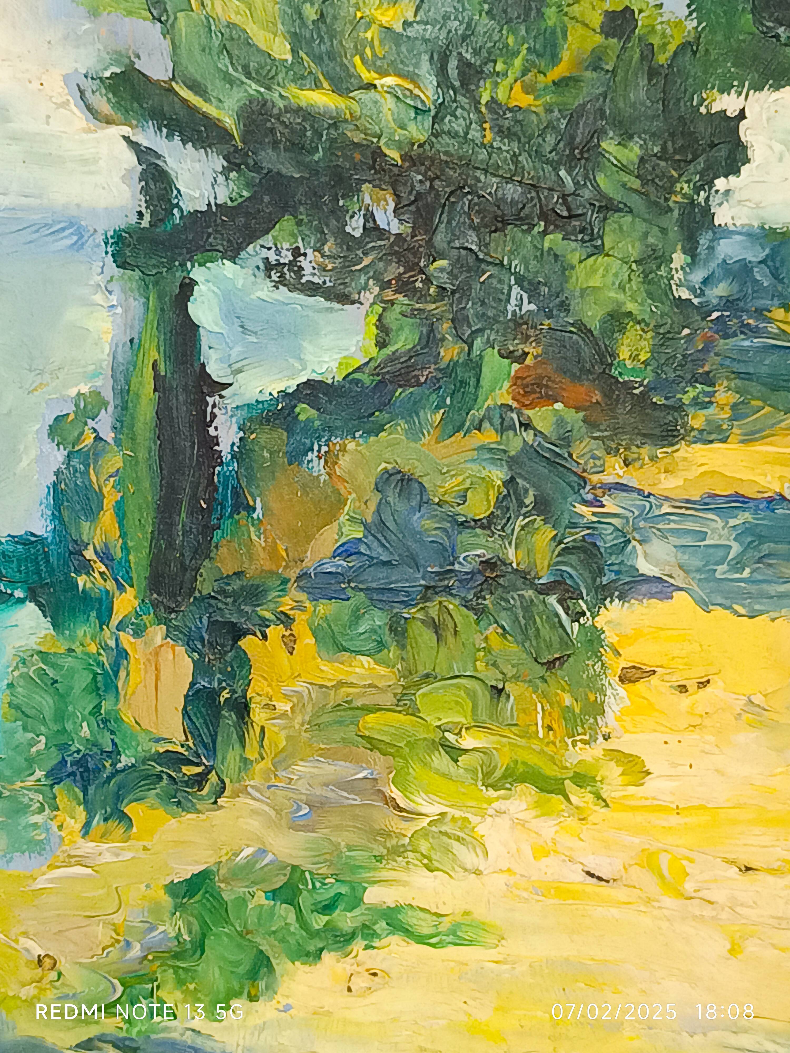 oil on panel by the Italian painter Mietta Benassi, 1950s/1960s