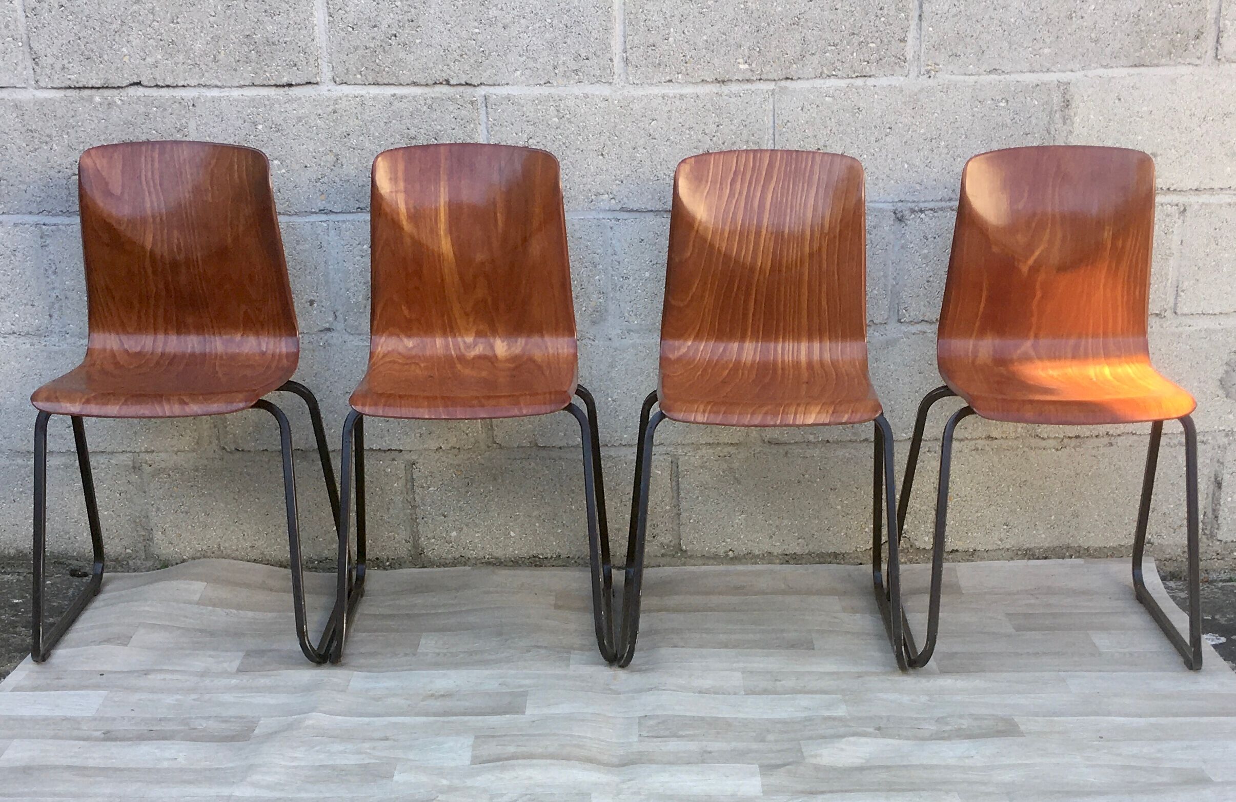 Set of 4 chairs Galvanitas S23 oak
