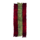 Vintage Filikli Tulu Runner Rug in Red and Green Mohair Angora Wool