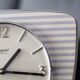 Vintage ceramic clock silent wall clock "Bayard white blue silver"