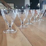 5 small vintage engraved glass cups