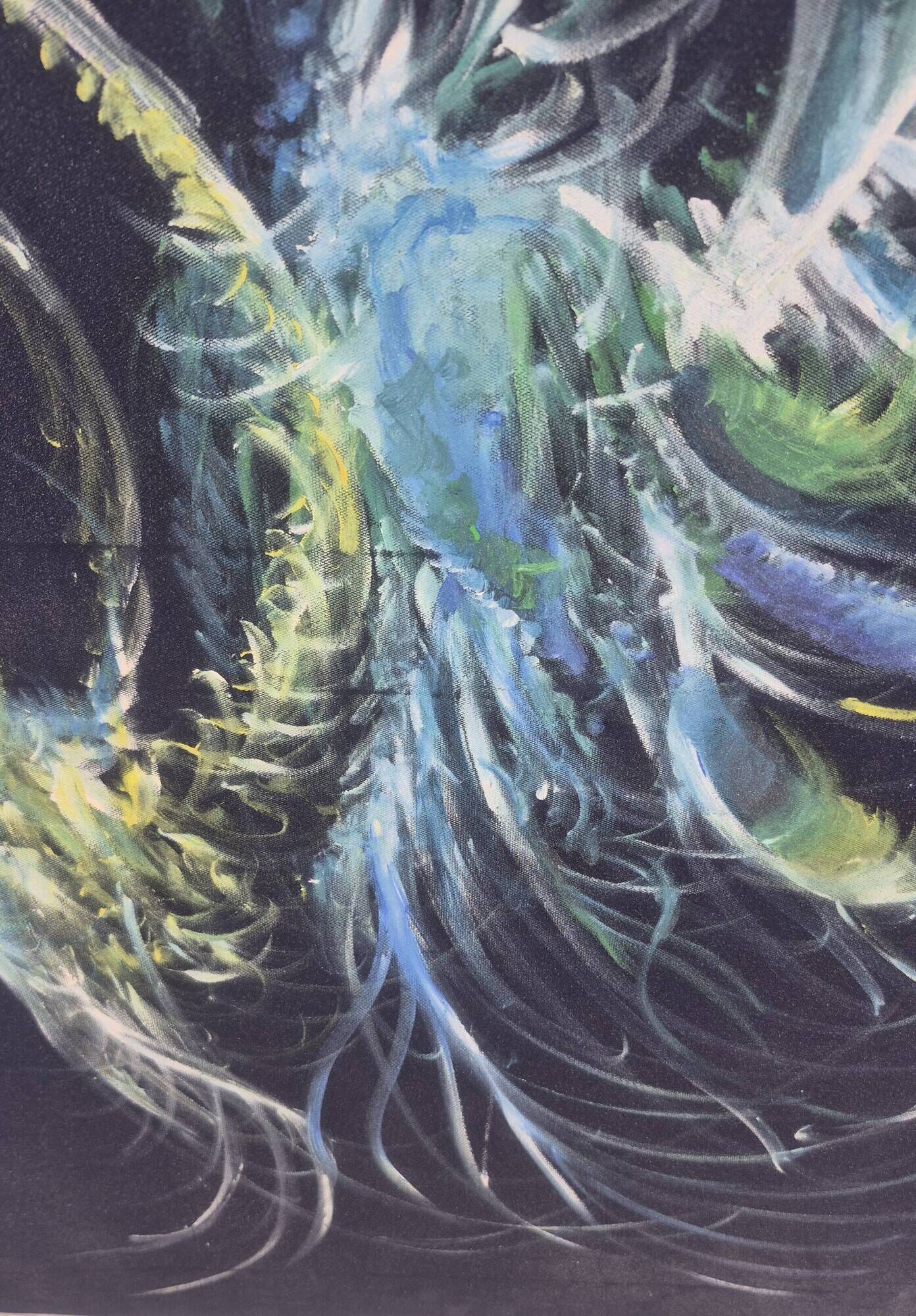 Painting on canvas depicting a phoenix, 1987