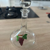 Glass and tin wine carafe