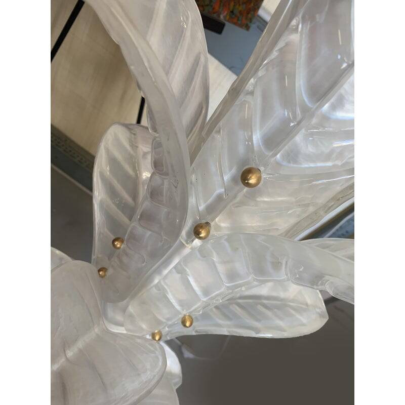 Vintage Opalino Palm Tree Murano Glass Floor Lamp in the Style of Napoleon Martinuzzi