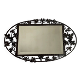 Miroir Art Déco en fer forgé à décor de vigne, France, circa 1920