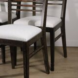Set of 4 modernist chairs in oak and bouclé fabric, 1940