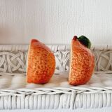 Salt and pepper in a barbotine with orange/clementine cheese