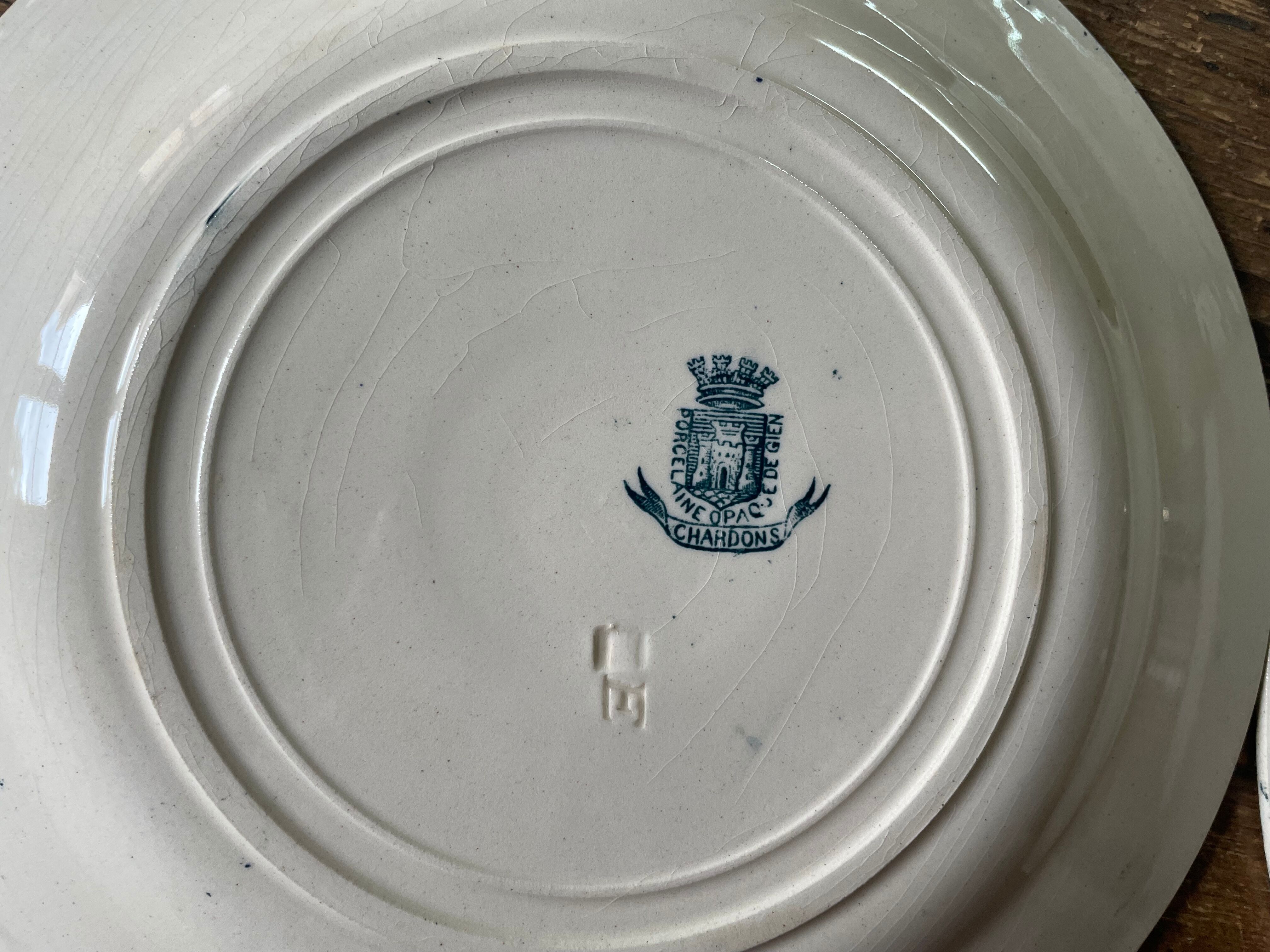 10 plates thistles Gien