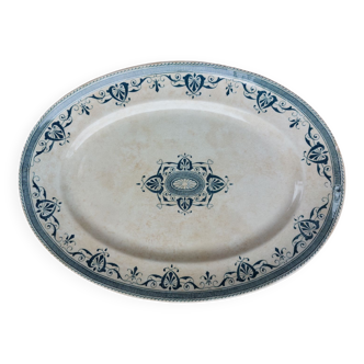 Large serving dish Terre de fer Creil Montereau