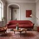 Vintage Mid-Century Scandinavian Modern 3-Seater Red Sofa