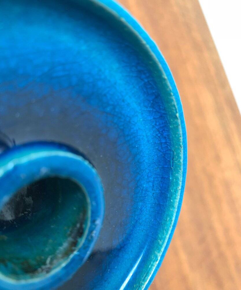 Danish ceramic candlestick from the mid-century by Herman A. Kähler for Hak, 1960s.