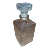 Chiseled Glass Whiskey Decanter with Airtight Stopper