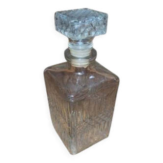 Chiseled Glass Whiskey Decanter with Airtight Stopper