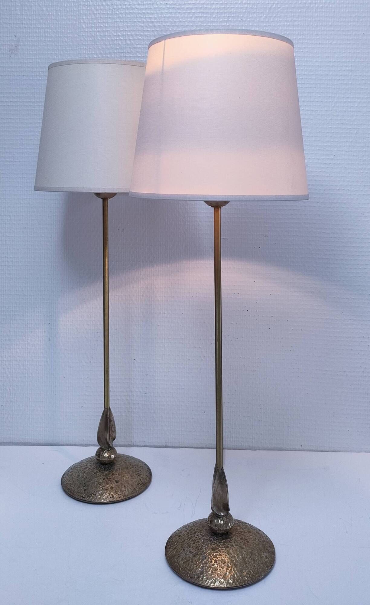 Pair of brass lamp bases Delmas design 90s