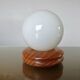 Scandinavian lamp in pine and white opaline, 1980