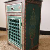 Hand painted wooden bedside table