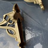 Art-deco wall-mounted coat rack in brass